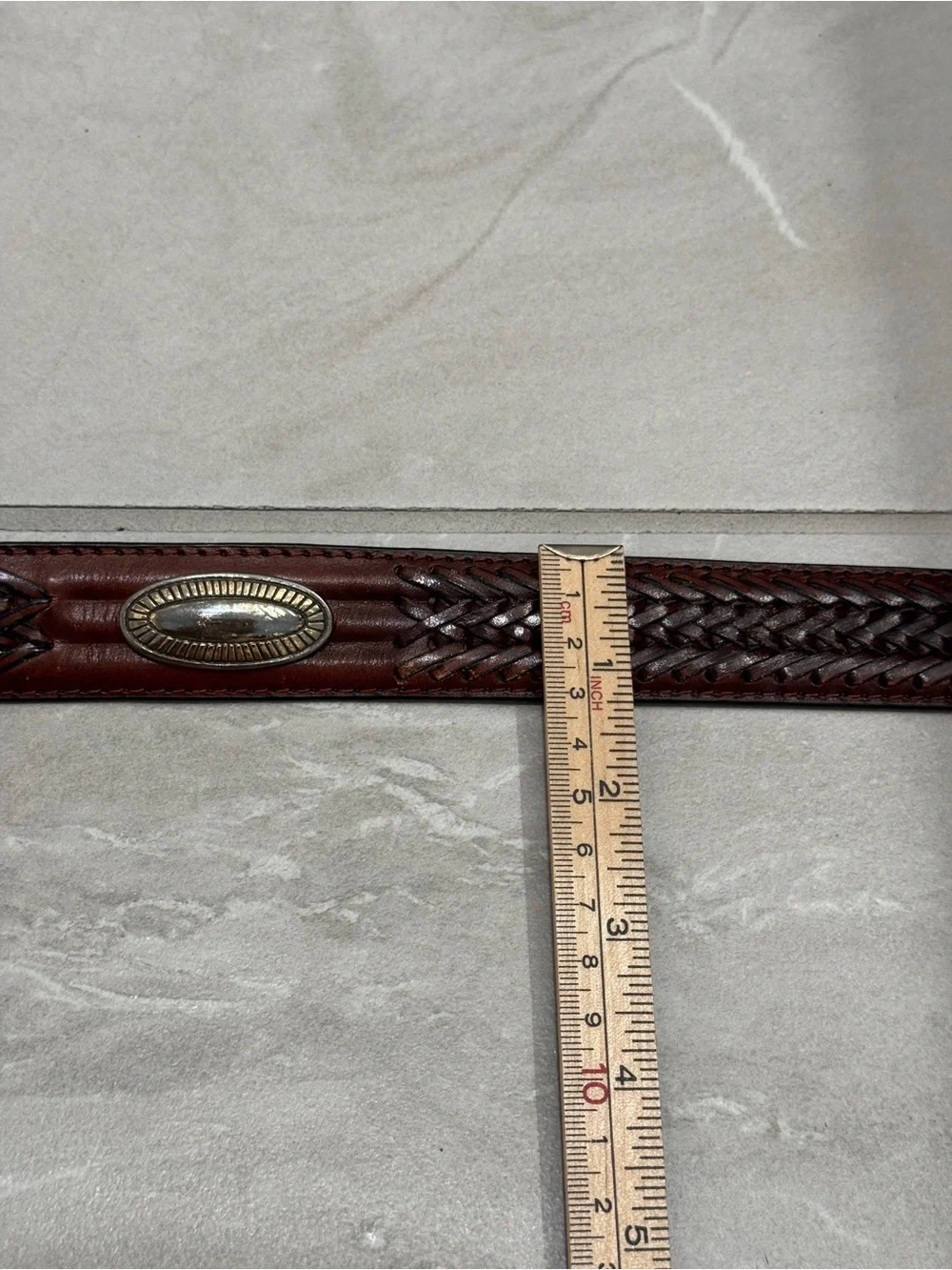 Vintage Western Full Grain Cowhide Leather Fossil Belt Cowgirl